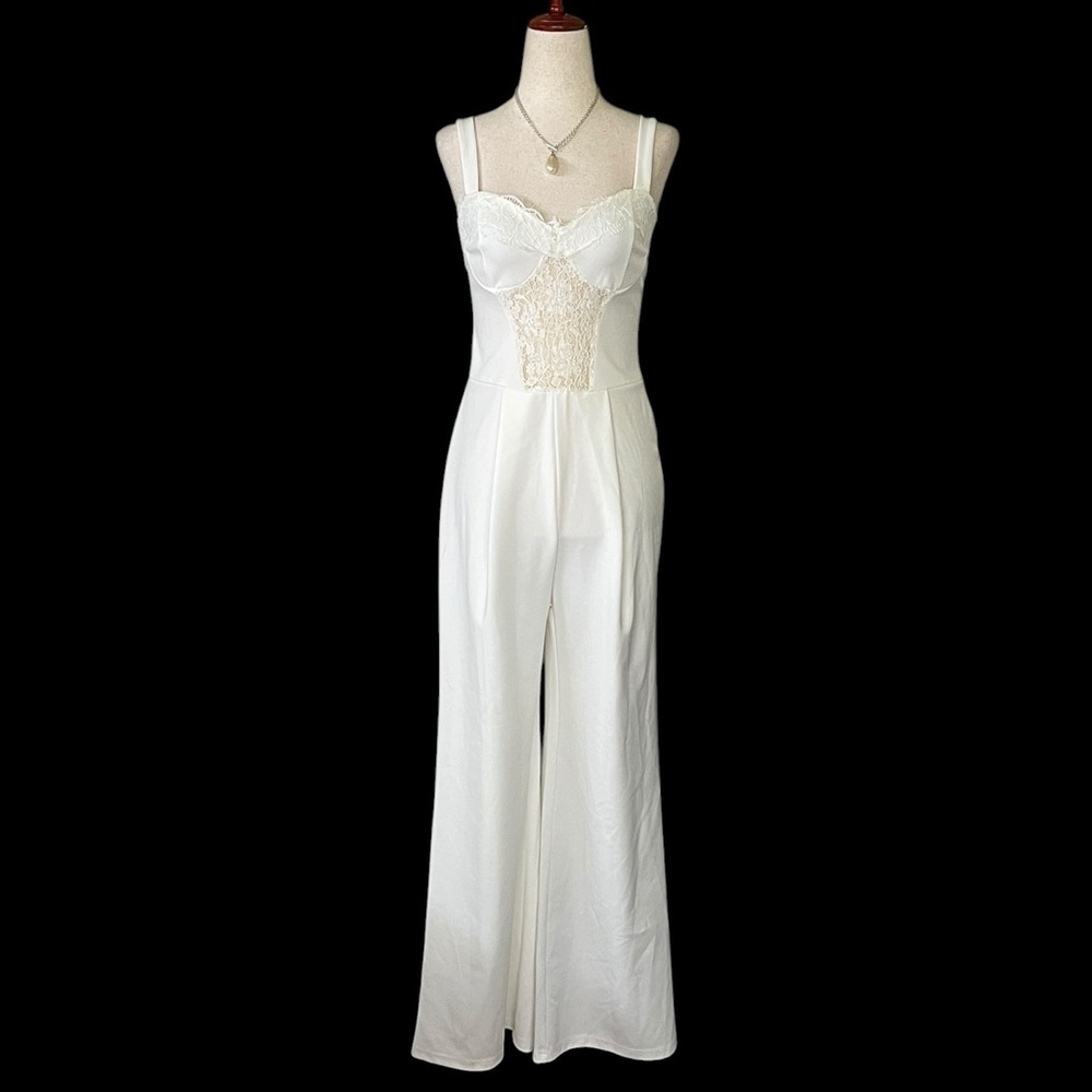 Cider LACE PATTERN Wide Leg JUMPSUIT - Picture 3 of 11